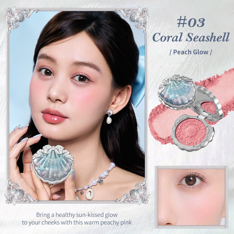 Flower Knows Má Hồng Shell Jewel Collection Silk Satin Blush - 03 Coral Seashell