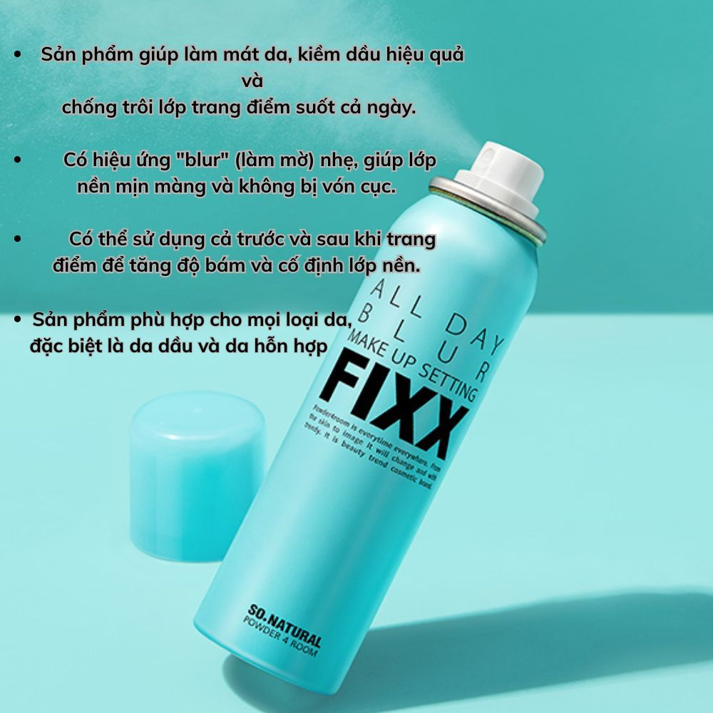 So Natural Xịt Khóa Nền Makeup Fixx Xanh 75ml
