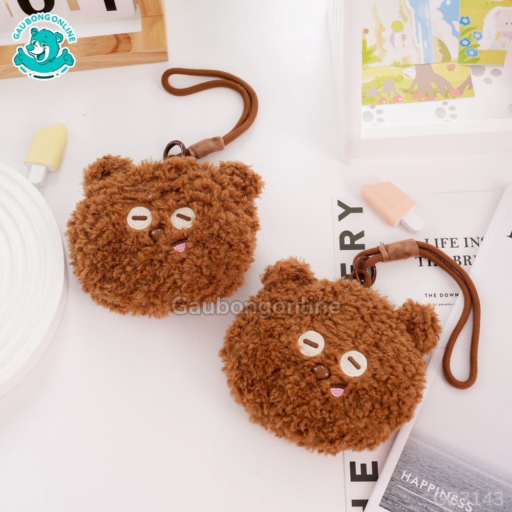 Móc Khóa Áo Gấu Cún Be, Nâu