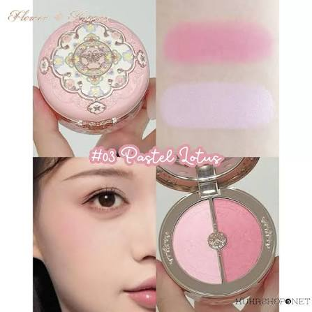 Flower Knows Má Hồng Butterfly Cloud Collar Collection Rouge Box Duo Blush - 01 Rouge Snow