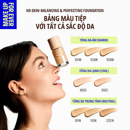 Make Up For Ever Kem Nền HD Skin - Balancing & Perfecting Foundation