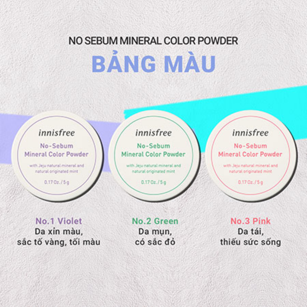Innisfree Phấn Phủ Kiềm Dầu No-Sebum Mineral Color Powder 5g