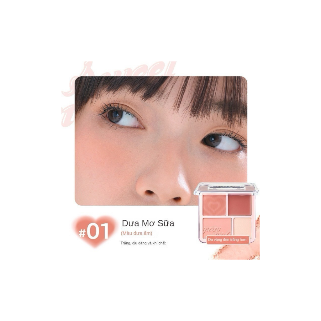 JUDYDOLL Phấn Má và Phấn Bắt Sáng 4 ô Blush&Highight