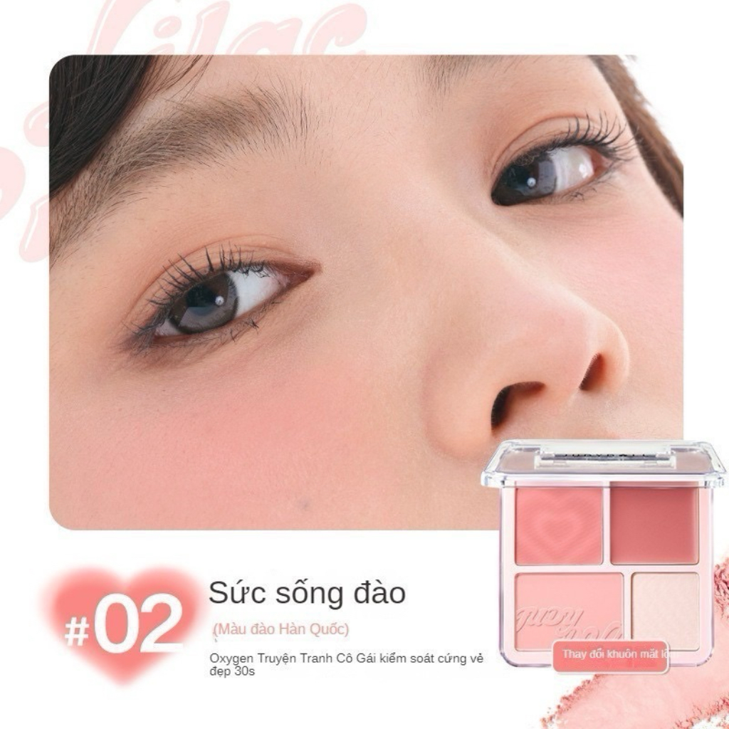 JUDYDOLL Phấn Má và Phấn Bắt Sáng 4 ô Blush&Highight