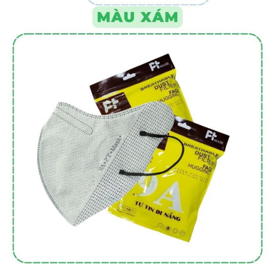 KHẨU TRANG PT MASK  - Chống nắng gói 10 Xám