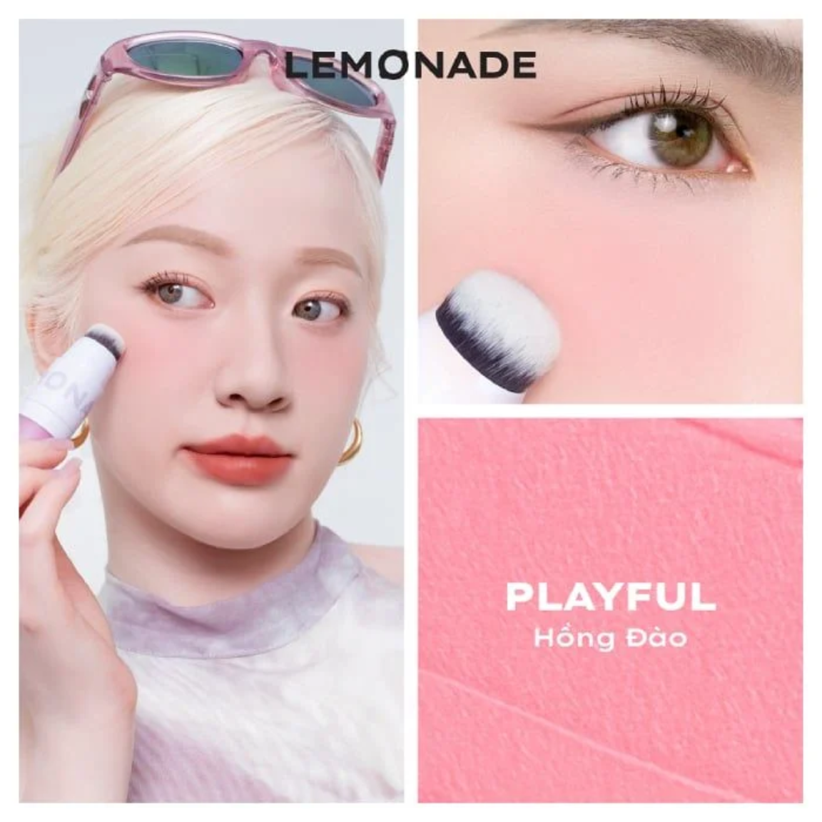 Lemonade Má Kem Mịn Lì 2 đầu Perfect Couple Blush - Love Edition 3  - Playful