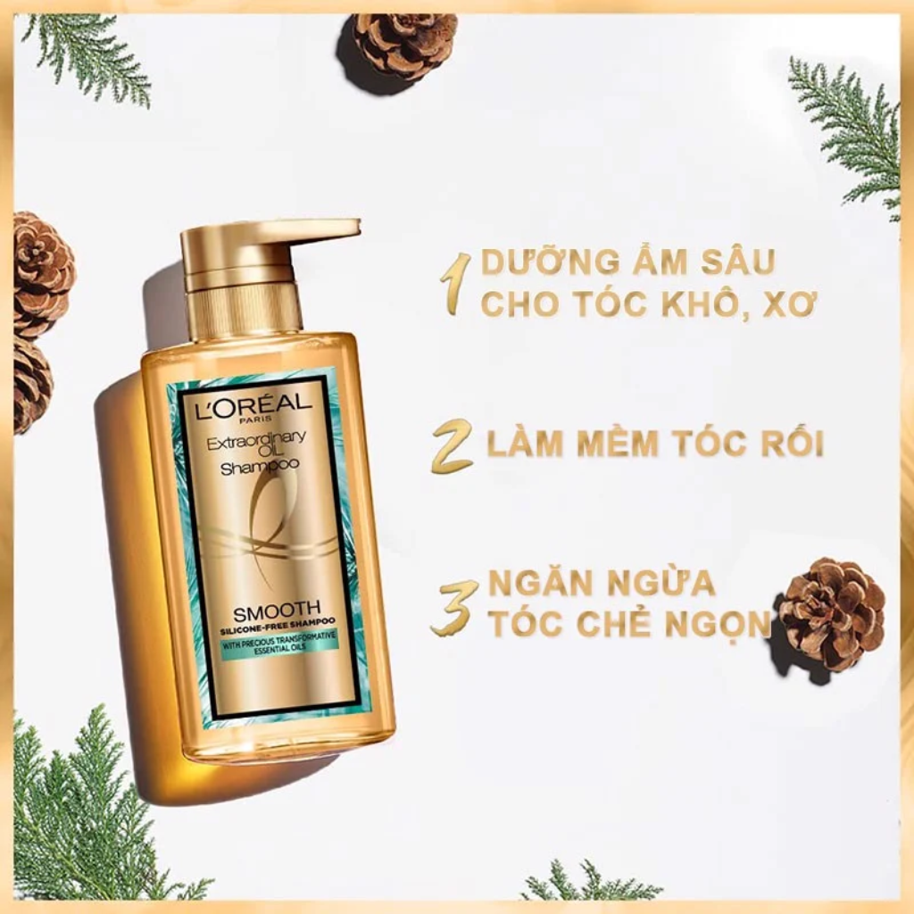 L'Oreal Dầu Gội Ext Oil Sleek 440ml