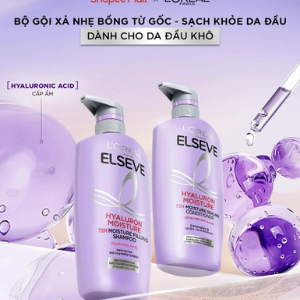 L'oreal Elseve Set Gội - Xả Hyaluron Moisture 620ml