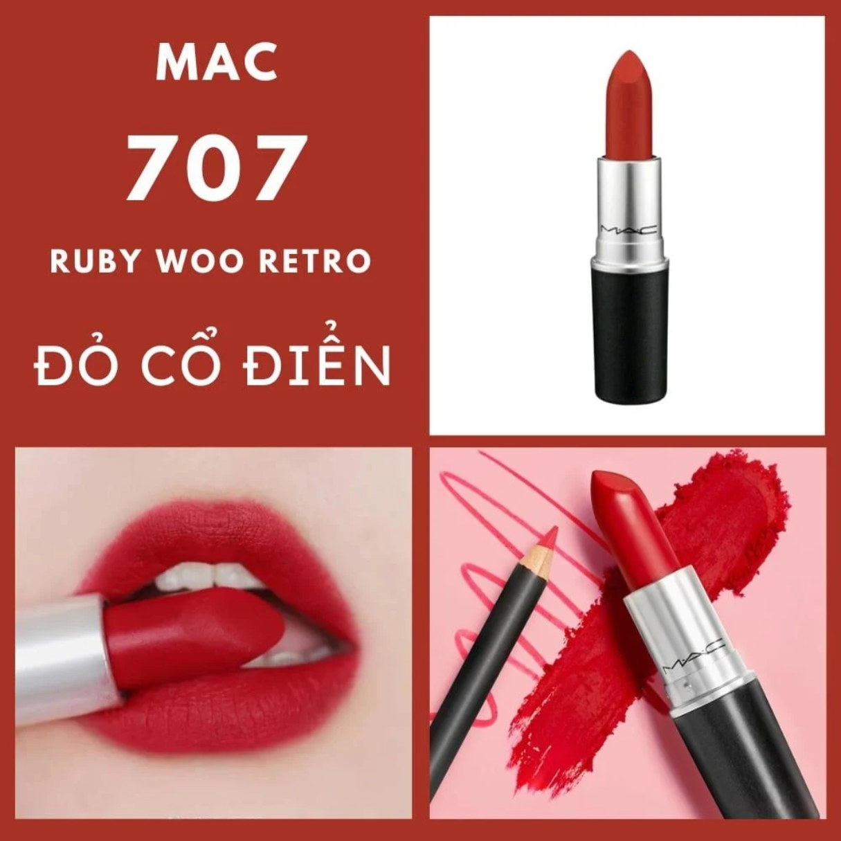 M.A.C Set Son 2 cây Ruby Woo 707 + 540 Thank I'm MAC