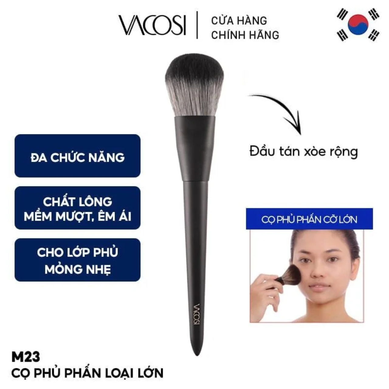 M23-Y24-VACOSI LARGE DELUXE POWDER BRUSH (CỌ PHỦ CỠ LỚN VACOSI)