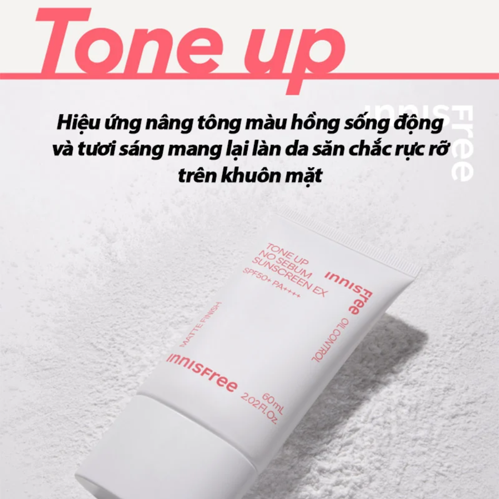 (Mẫu Mới) Innisfree Kem Chống Nắng  Tone Up No Sebum Sunscreen EX SPF 50+ PA++++ 50ml