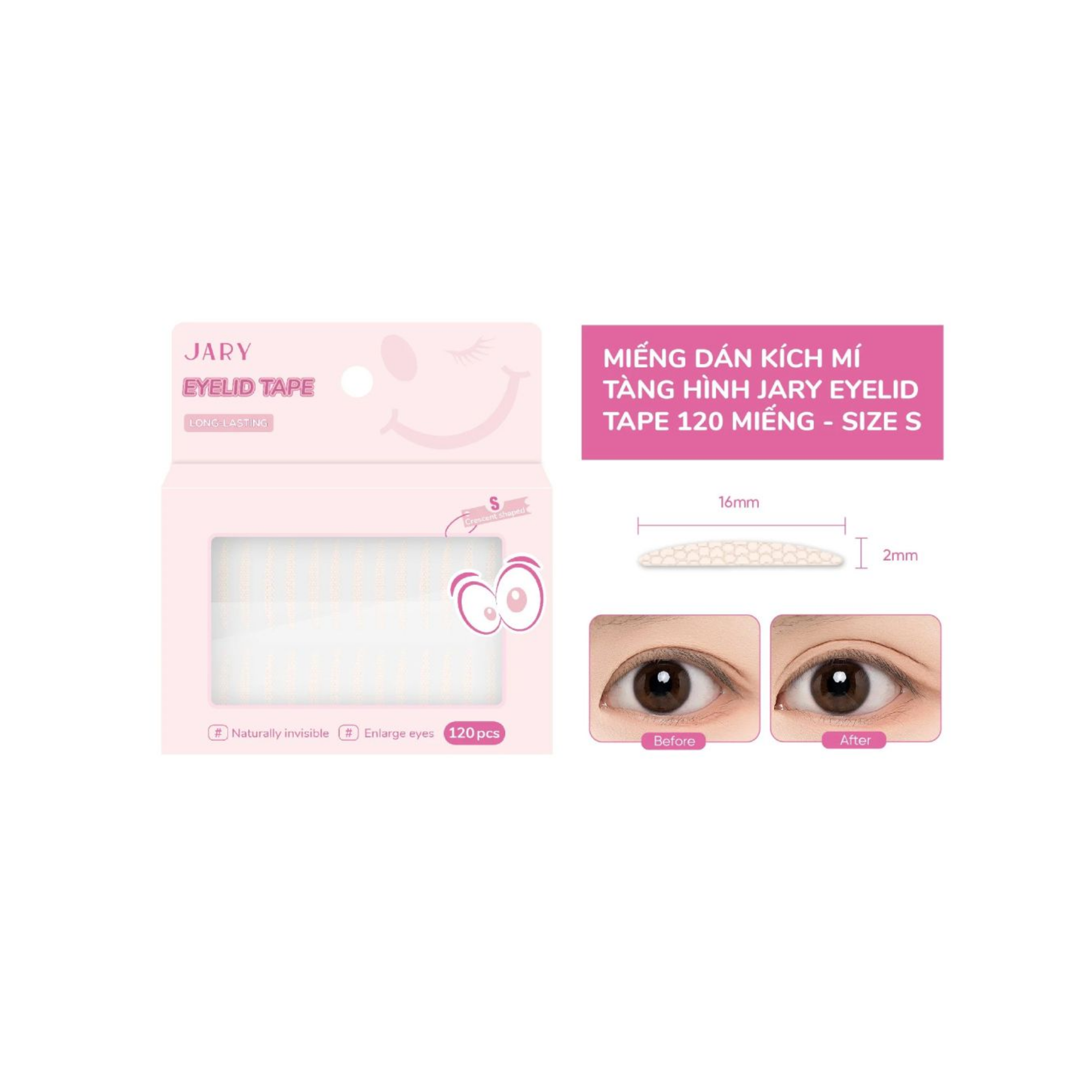 MIẾNG DÁN KÍCH MÍ JARY EYELID TAPE 40 MIẾNG - SIZE 0
