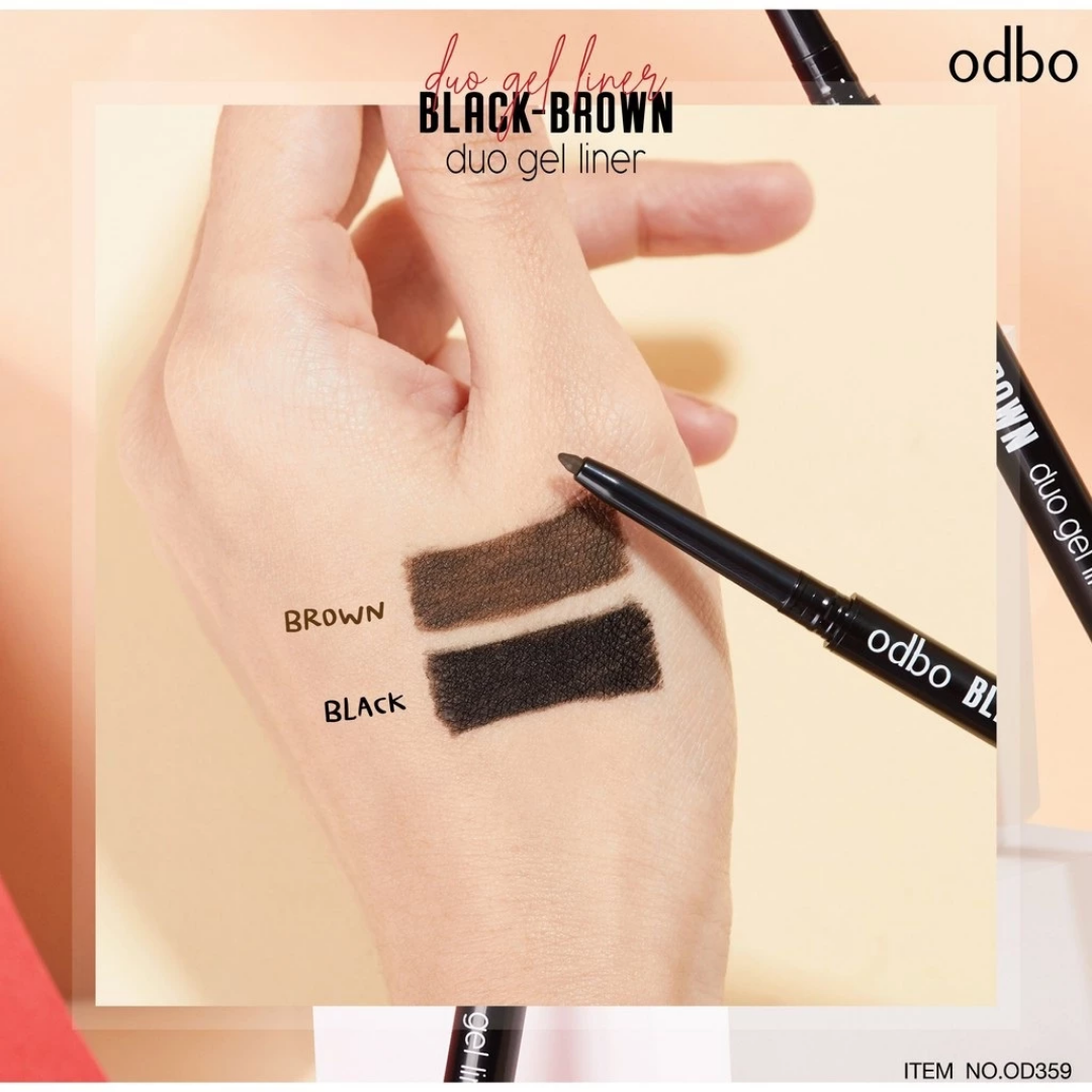 Odbo Chì Kẻ Mắt Black-Brown Duo Gel Liner