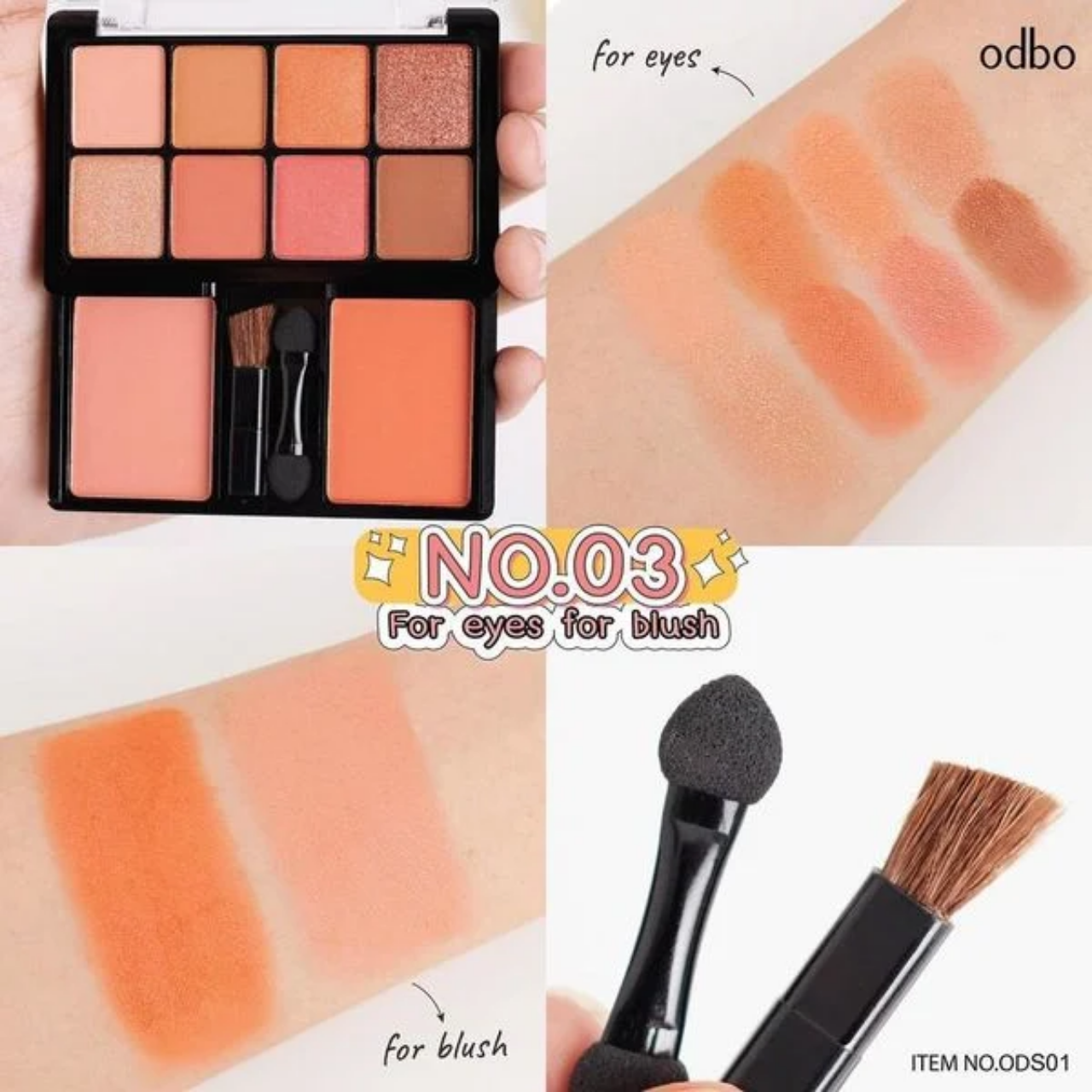 Odbo Phấn Mắt 8 Ô - 03 D/C