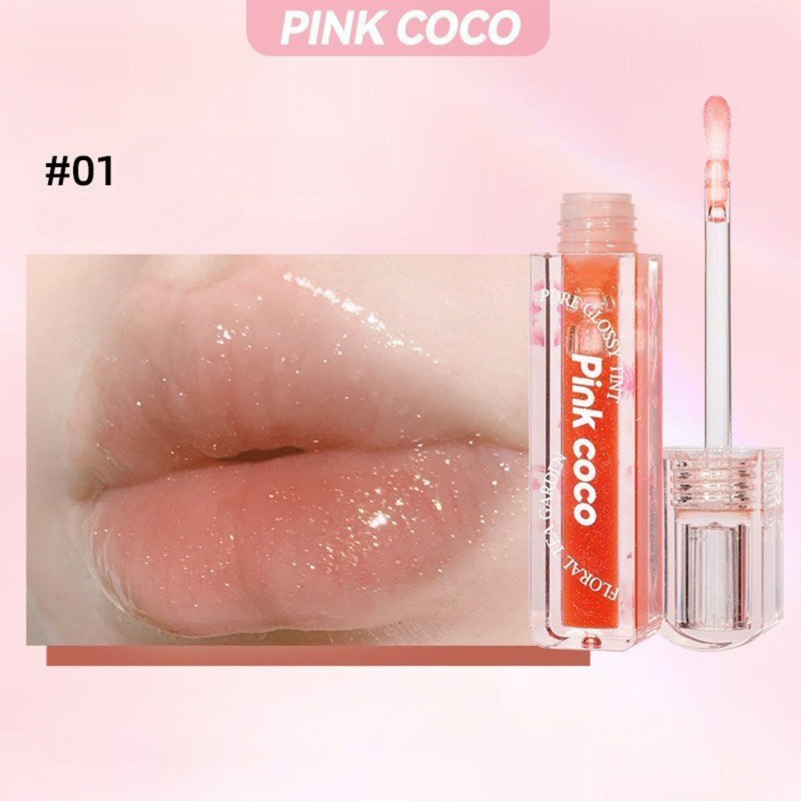 Pink coco Son Bóng Pure Glossy Tint D/C