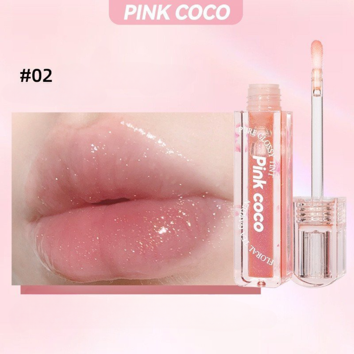 Pink coco Son Bóng Pure Glossy Tint D/C