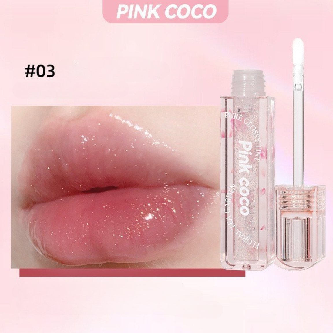 Pink coco Son Bóng Pure Glossy Tint
