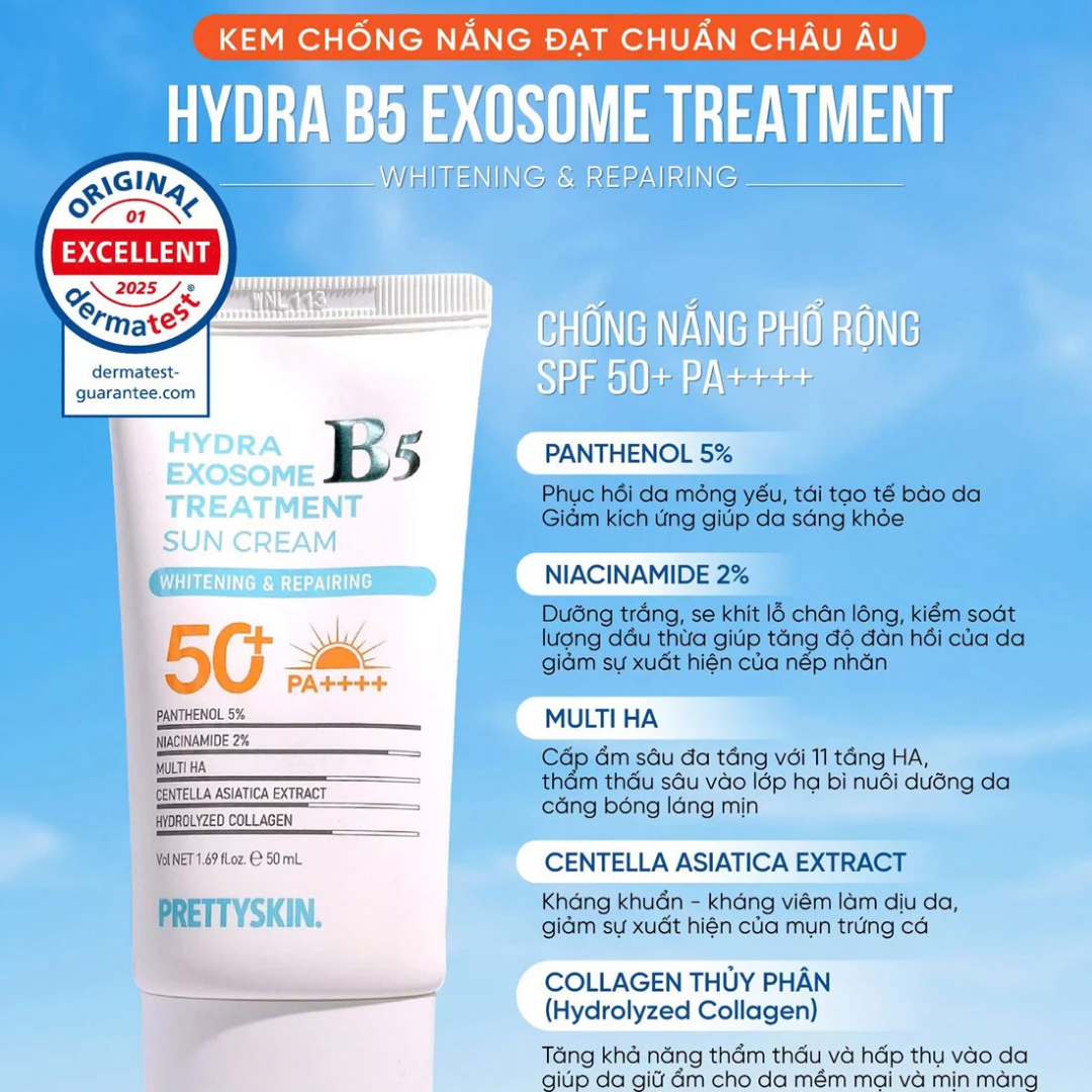 Pretty Skin Kem Chống Nắng Hydra B5 Exosome Oil Control