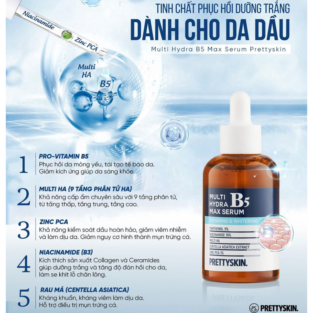 Pretty Skin Tinh Chất Multi Hydra B5 Max Serum 50ml