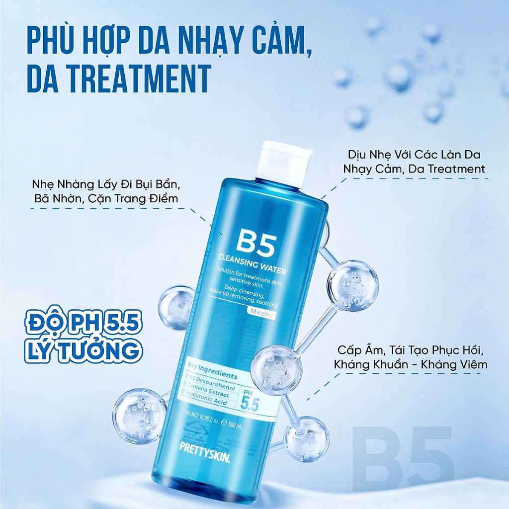 PrettySkin Nước Tẩy Trang B5 Cleansing Water 500ml