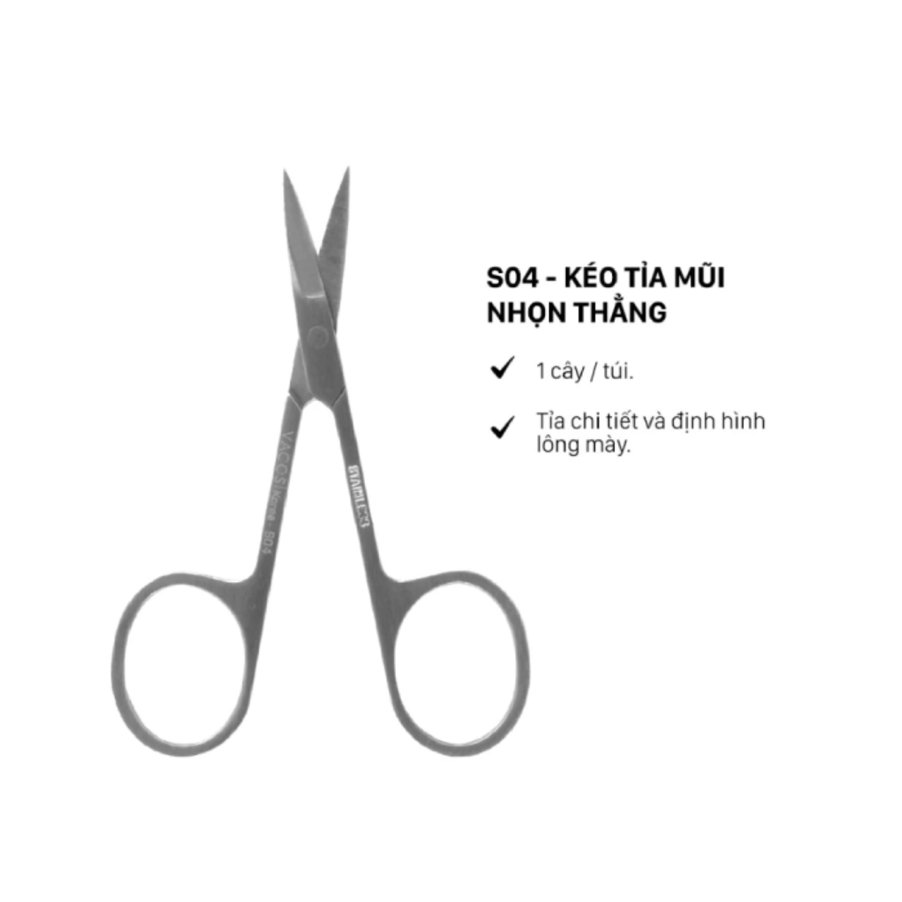 S04 - Kéo tỉa VACOSI Mũi Nhọn, Thẳng