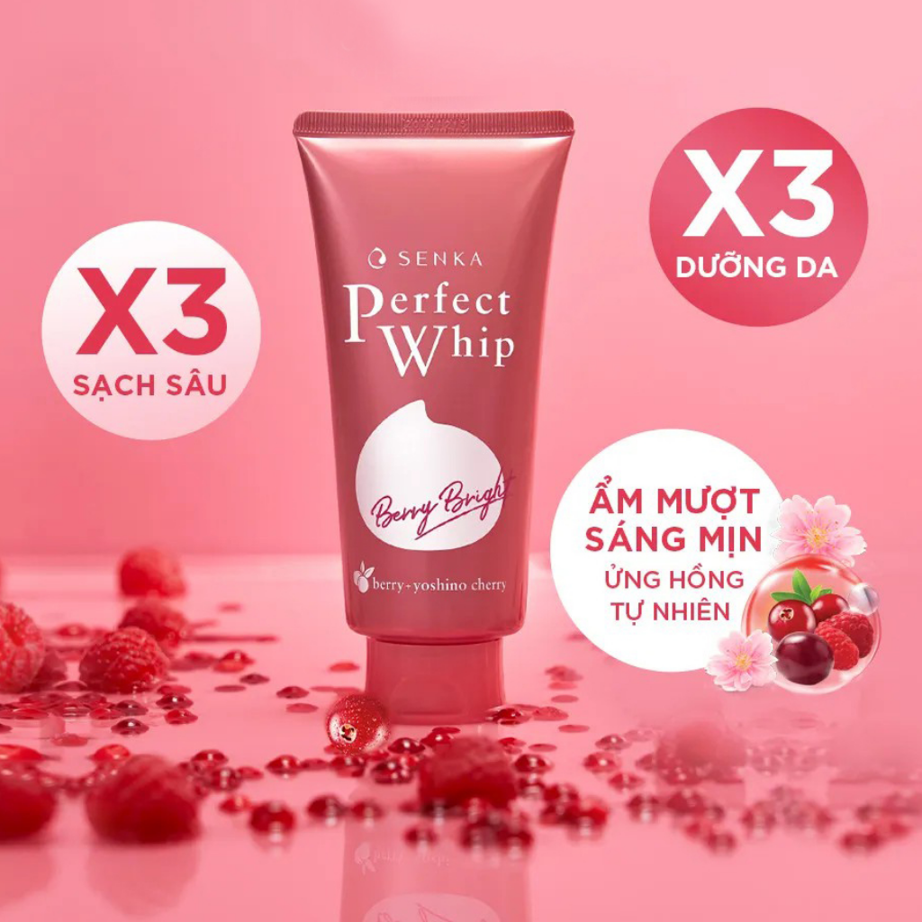 DL - 01/2026 - Senka Sữa Rửa Mặt Perfect Whip Berry Bright 120g