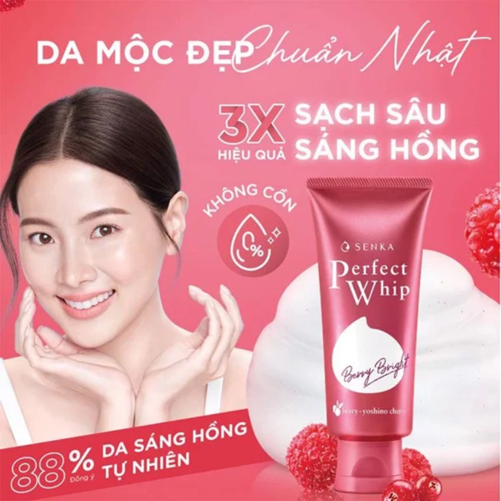 Senka Sữa Rửa Mặt Perfect Whip Berry Bright 120g