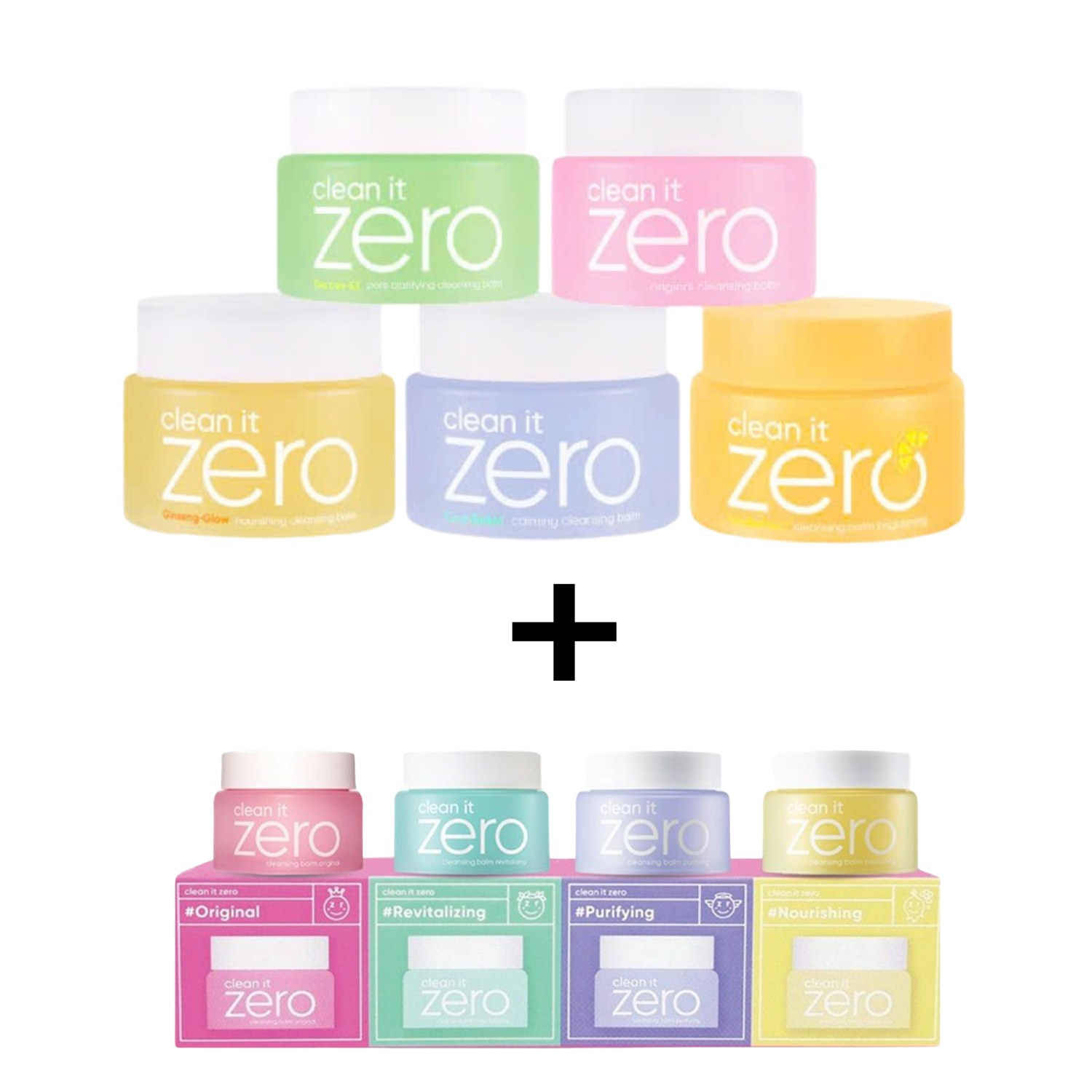 Banila Set sáp tẩy trang Clean it Zero gồm 1 hũ 100ml + 4 hũ 7ml