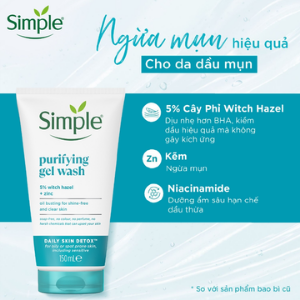 Simple Gel Rửa Mặt Simple Micellar Gel Wash 150ml