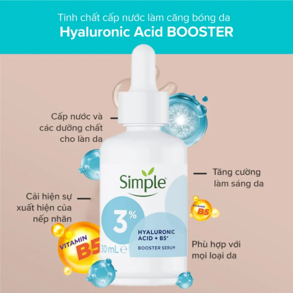 Simple Tinh Chất Hyaluronic Acid - B5 Booster Serum 30ml