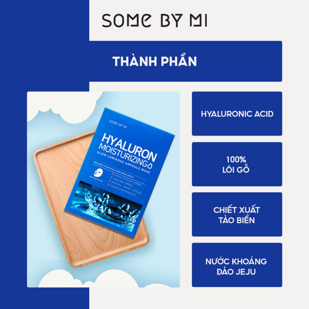 Some By Mi Mặt Nạ Giấy Hyaluron Moisturizing Glow Luminous Ampoule Mask 25g