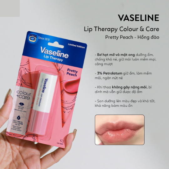 Son Dưỡng Môi Có Màu Vaseline Lip Therapy Pretty Peach
