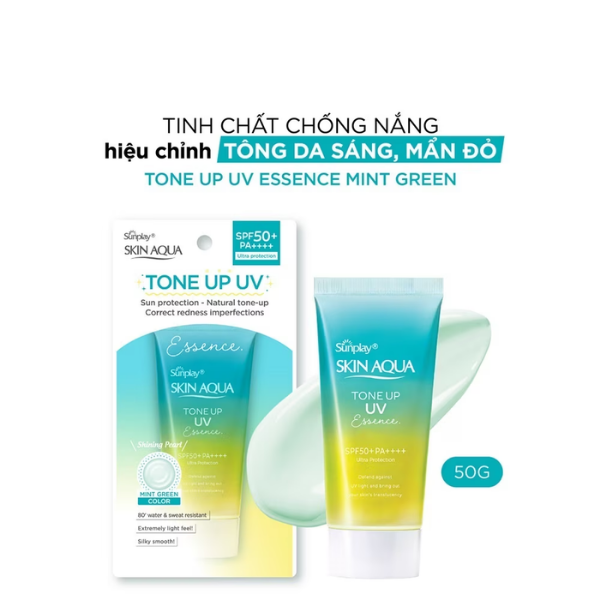Sunplay Chống Nắng Skin Aqua Tone Up UV Essence Mint Green 50g