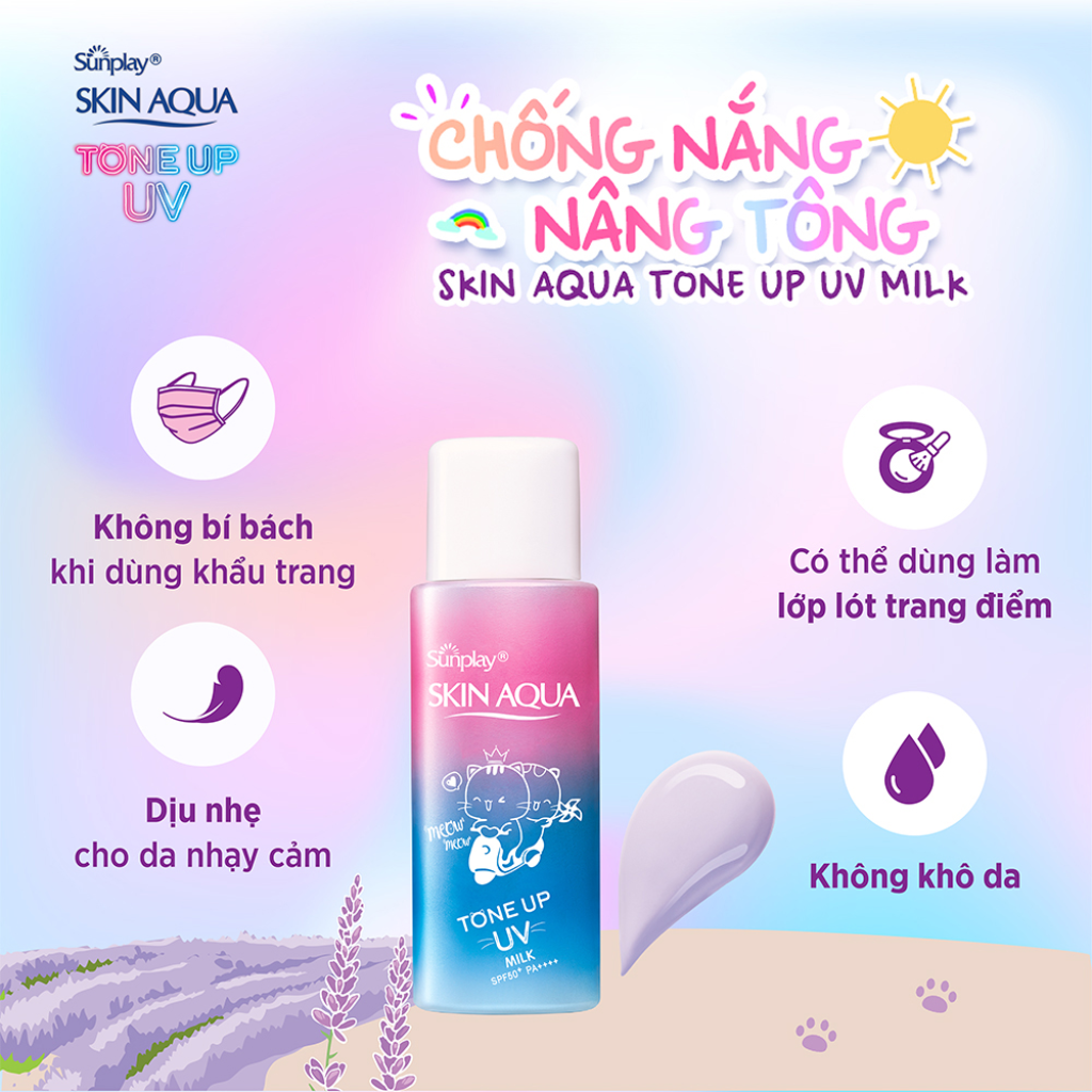 Sunplay Skin Aqua Kem Chống Nắng Tone Up UV Milk SPF50+ PA++++