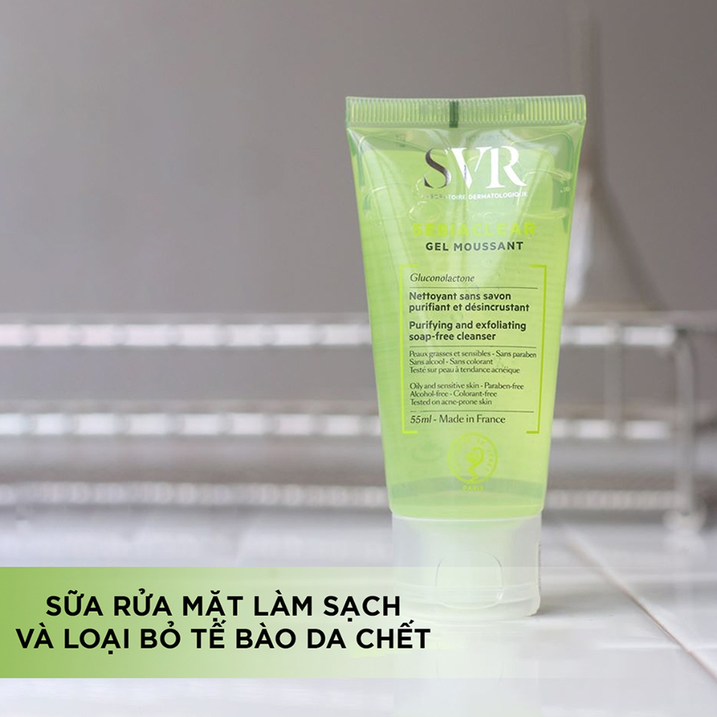SVR Gel Rửa Mặt Sebiaclear Gel Moussant 55ml