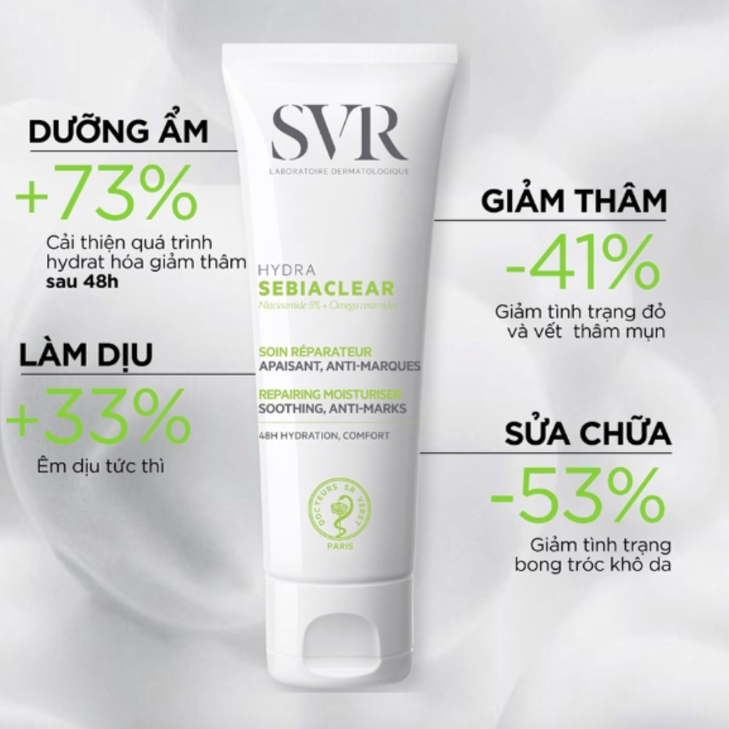 SVR Kem Dưỡng Ẩm Cho Da Mụn Sebiaclear Hydra