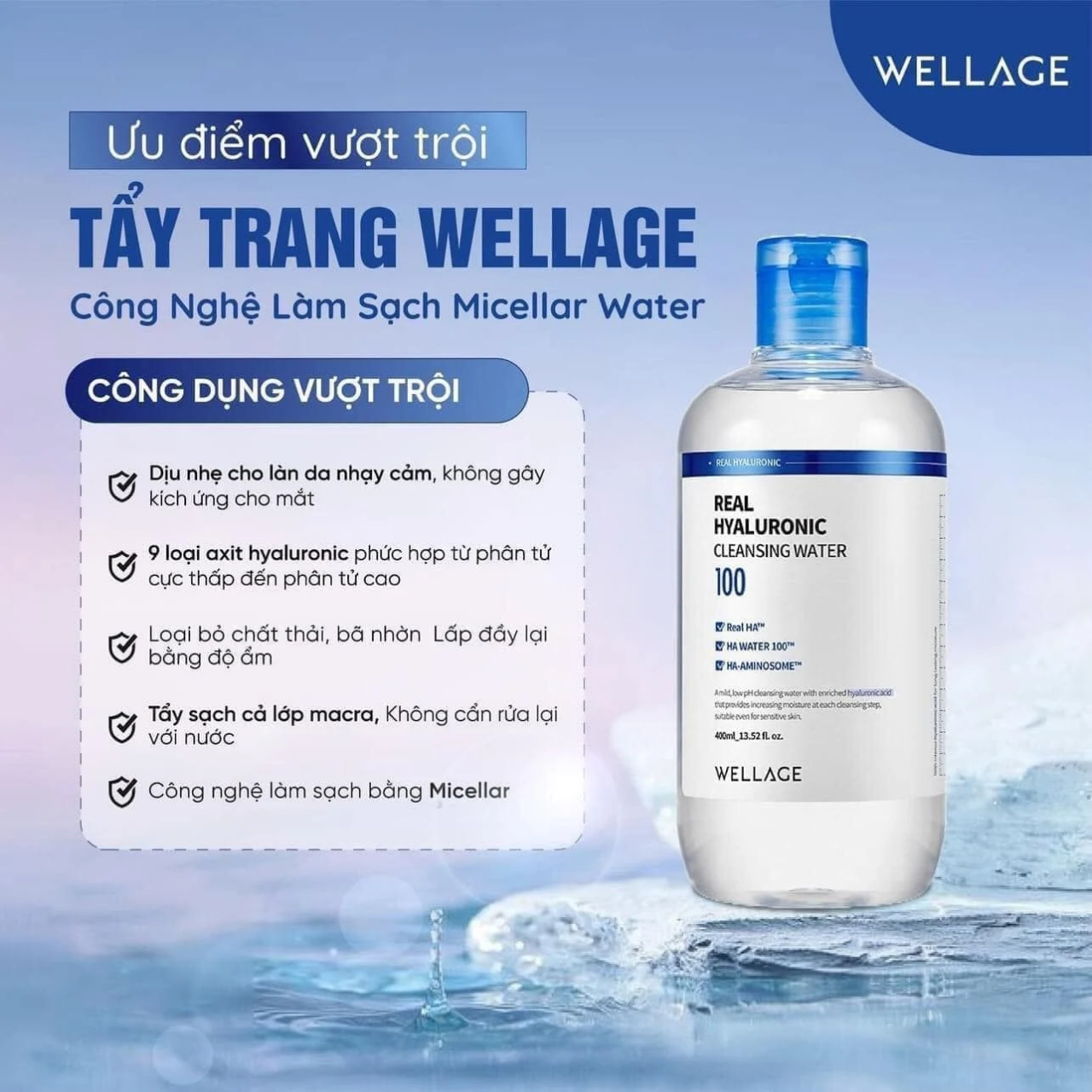 Wellage Tẩy trang 400ml