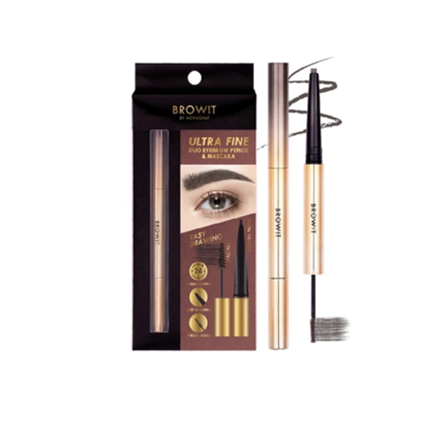 Nongchat Kẻ Mày Dual EyeBrow & Mascara - Dark Brown