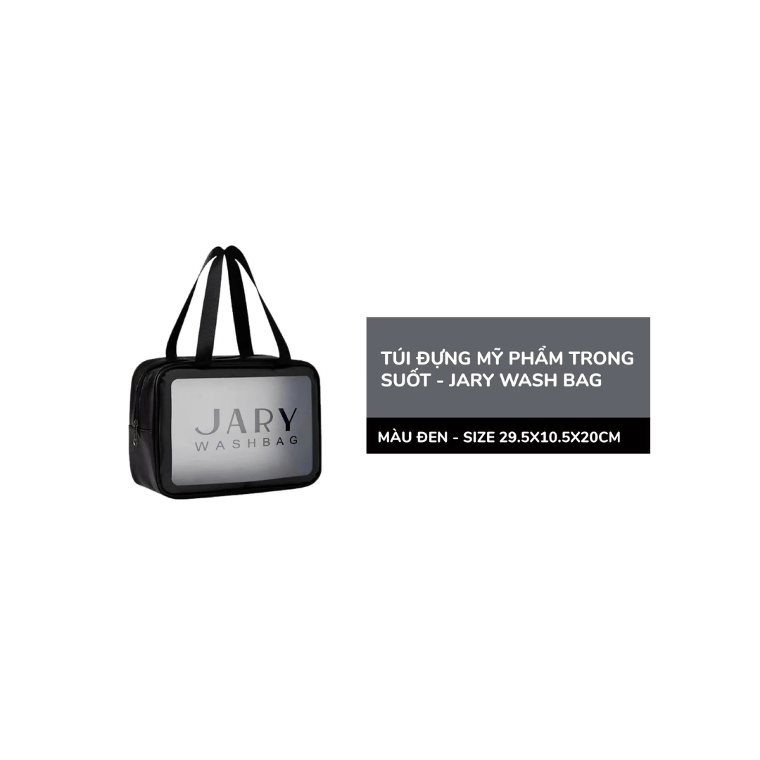 TÚI ĐỰNG MỸ PHẨM TRONG SUỐT JARY WASH BAG SIZE L - MÀU ĐEN