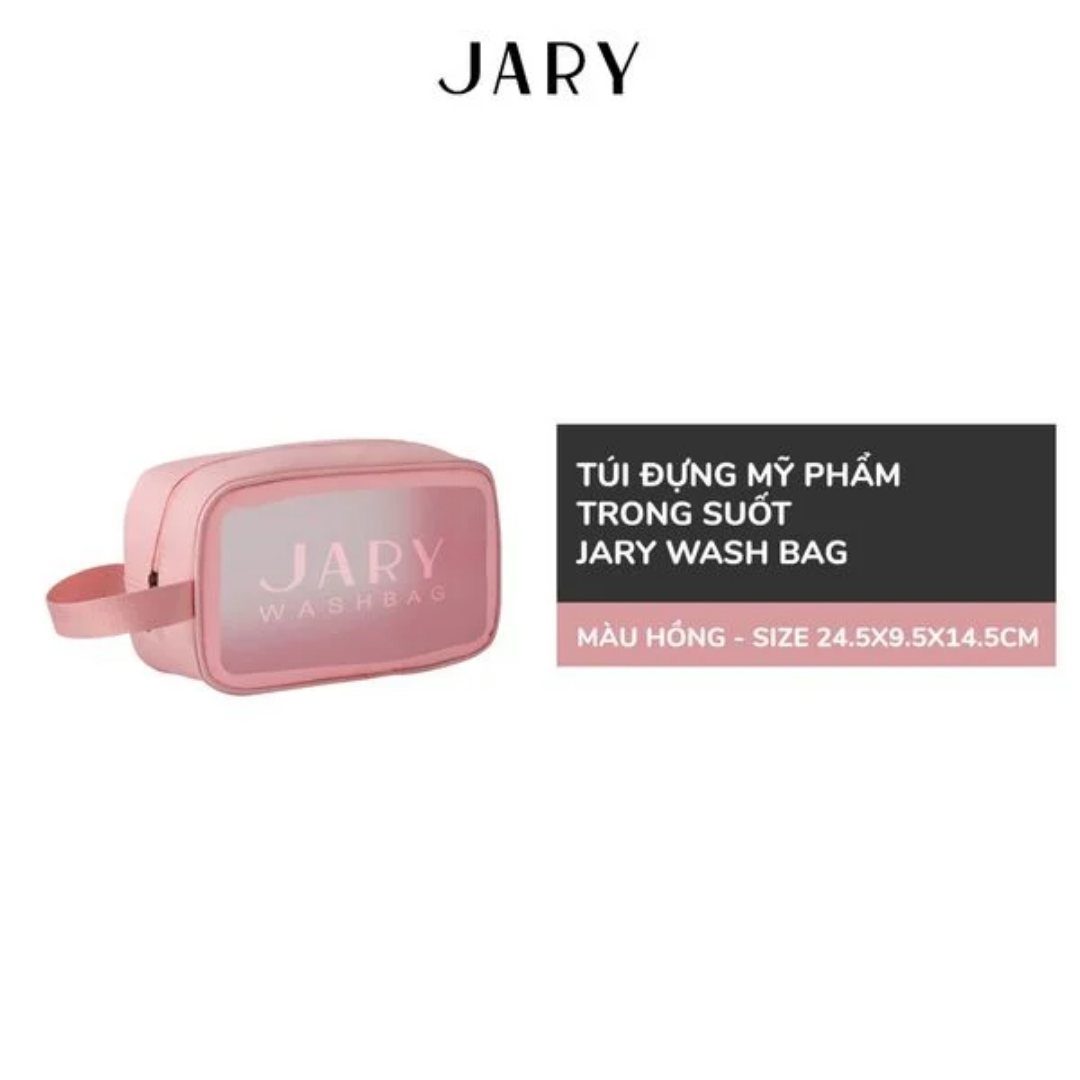 TÚI ĐỰNG MỸ PHẨM TRONG SUỐT JARY WASH BAG SIZE M - MÀU ĐEN