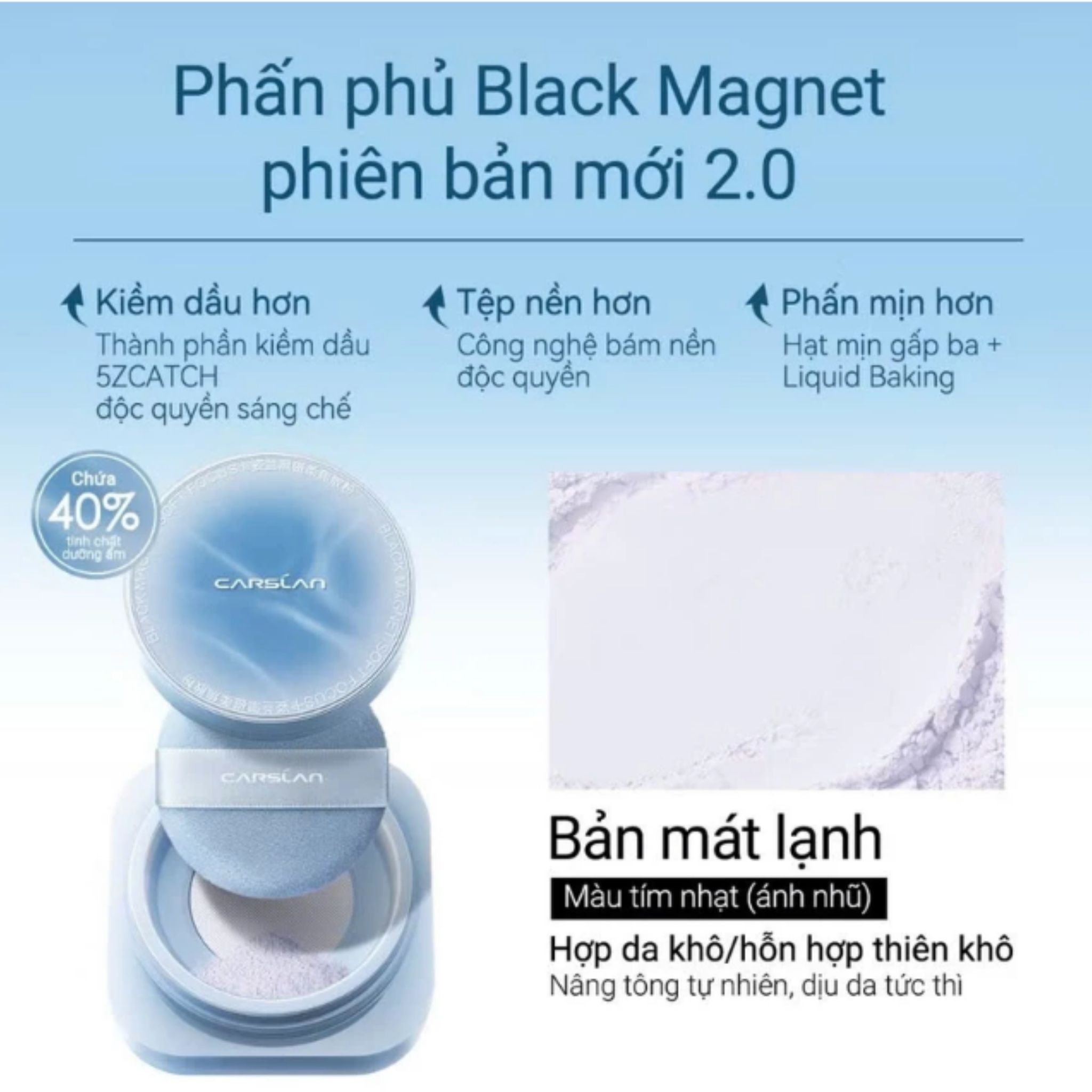 Carslan Phấn Phủ Bột 2.0 Black Magnet Soft Focus Make-Up Powder 05 (Mới) - Xanh
