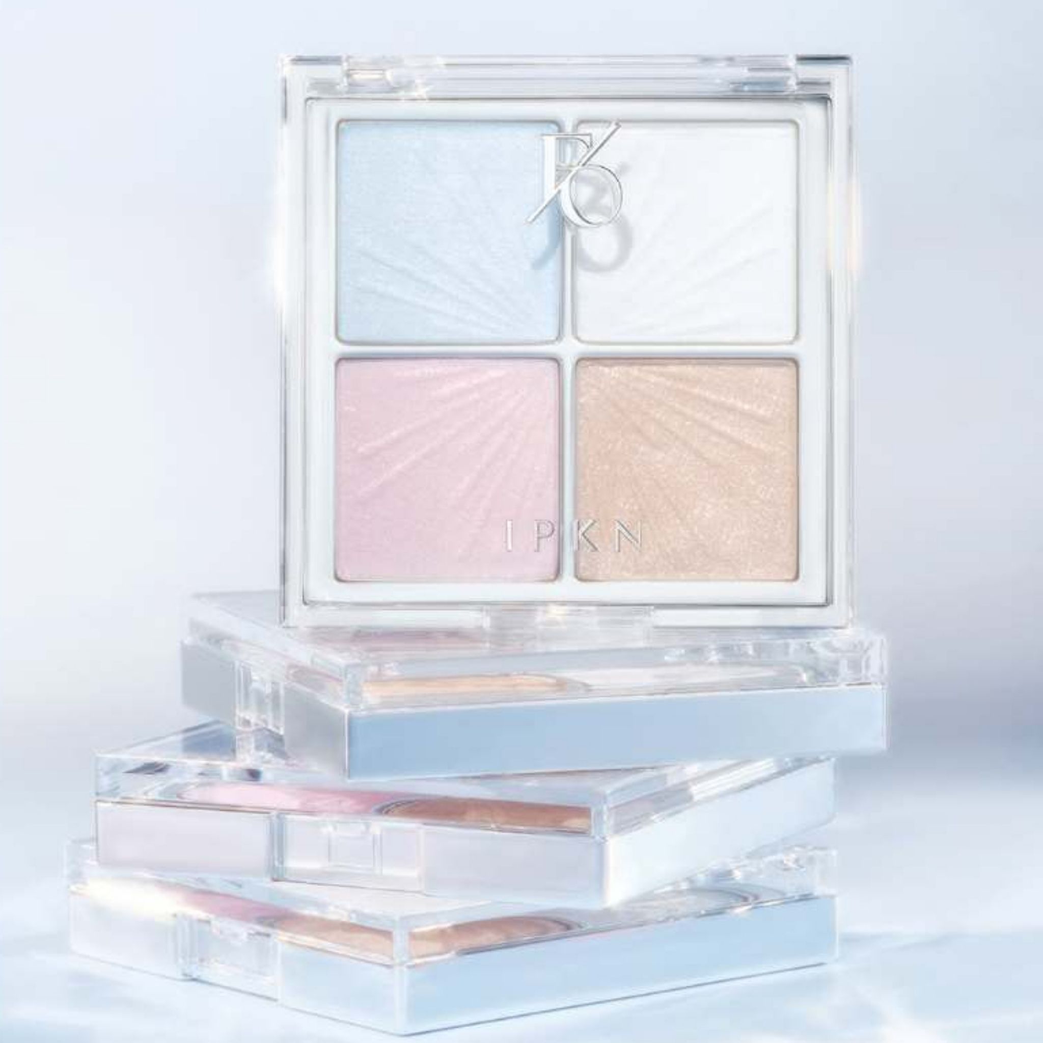 IPKN Phấn Bắt Sáng 4 Ô Flap One Face Palette 9.6g - Xanh