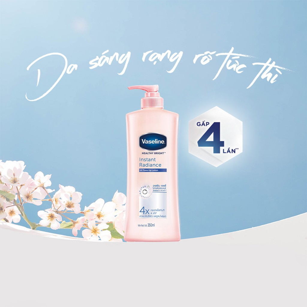 Vaseline Dưỡng Thể Healthy Bright Insta Radiance UV Tone-Up Lotion 350ml