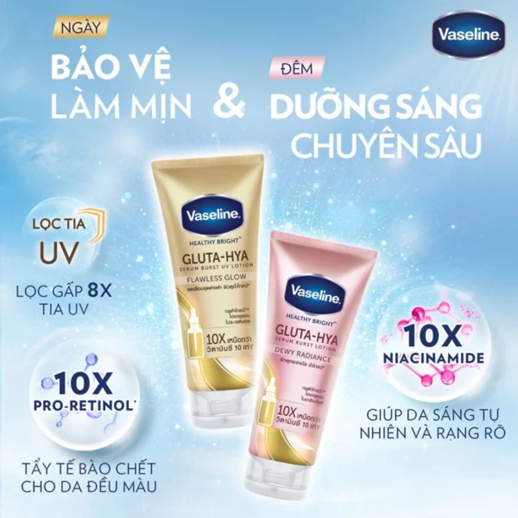 Vaseline Dưỡng Thể Gluta-Hya 10X Radian 70ml