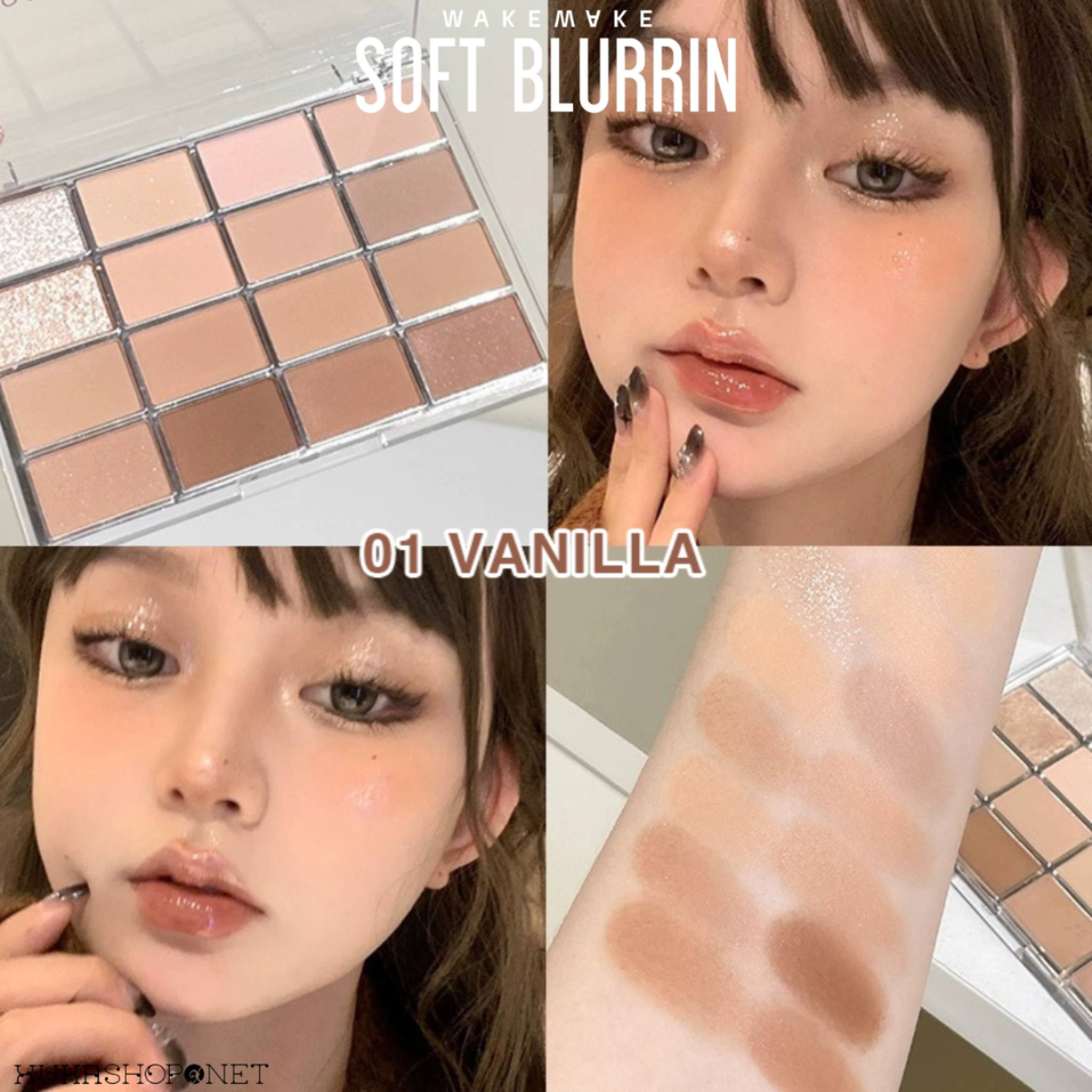 Wakemake Bảng Mắt Soft Blurring Eye Palette Special Set 16 Ô 14G D/C