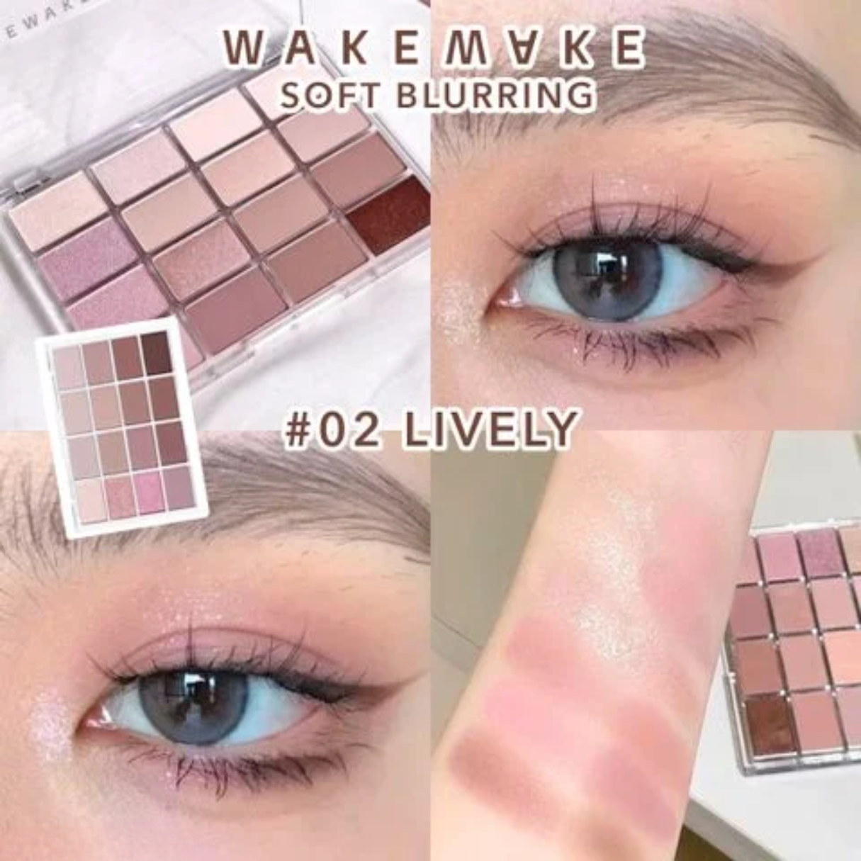 Wakemake Bảng Mắt Soft Blurring Eye Palette Special Set 16 Ô 14G D/C