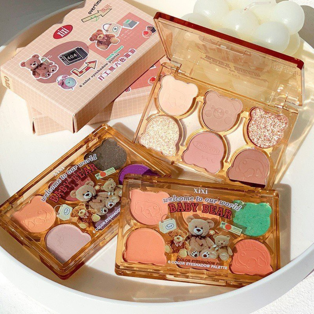 Xixi Phấn Mắt Work Bears 6 Color Eyeshadow Pallete