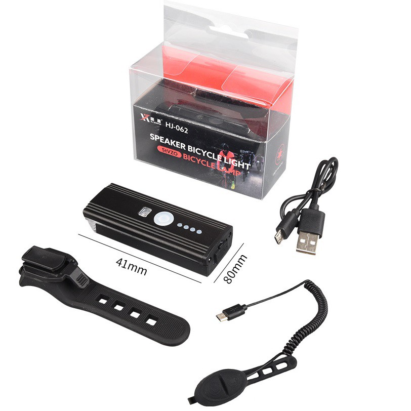 Đèn còi xe đạp HJ062 Độ sáng 350 Lumen, còi 120dB