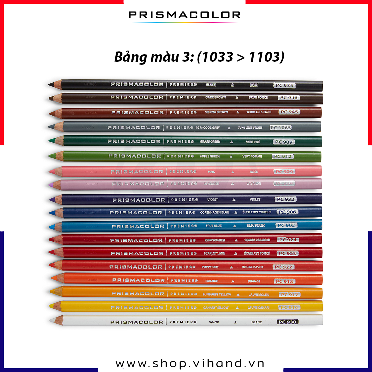 [BẢNG 3: PC1033 > PC1103] - Bút chì màu Prismacolor Premier Soft Core Pencils (Cây lẻ)