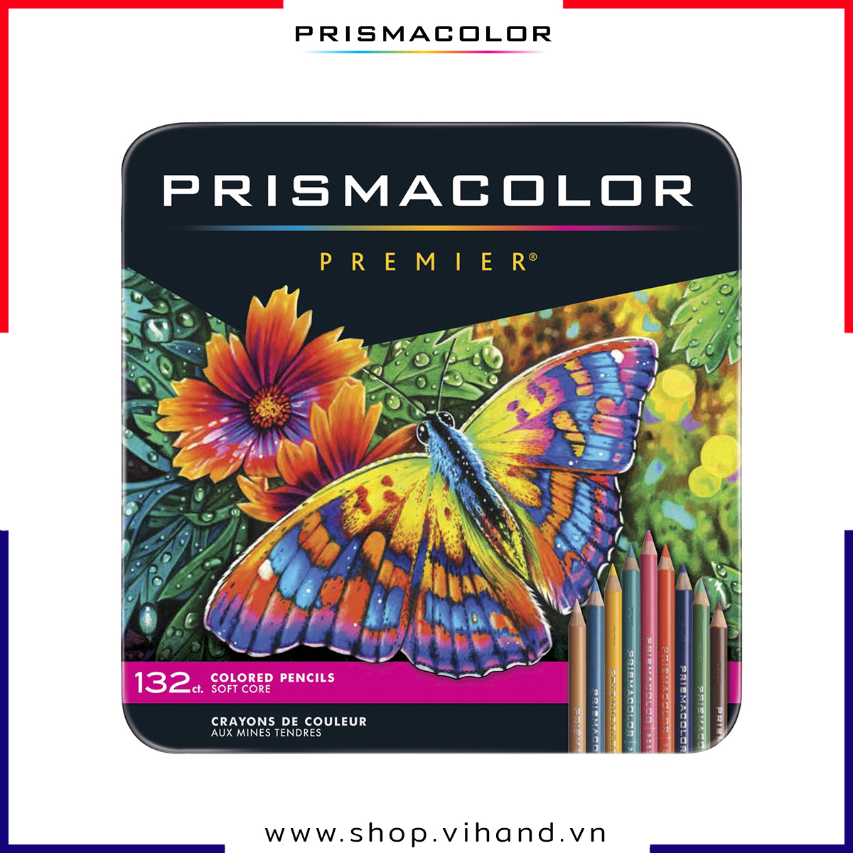 Bộ bút chì màu Prismacolor Premier Soft Core 132 màu Hộp thiếc